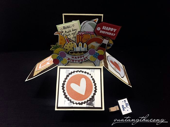 Thiệp hộp 3D Happy Birthday mẫu 1